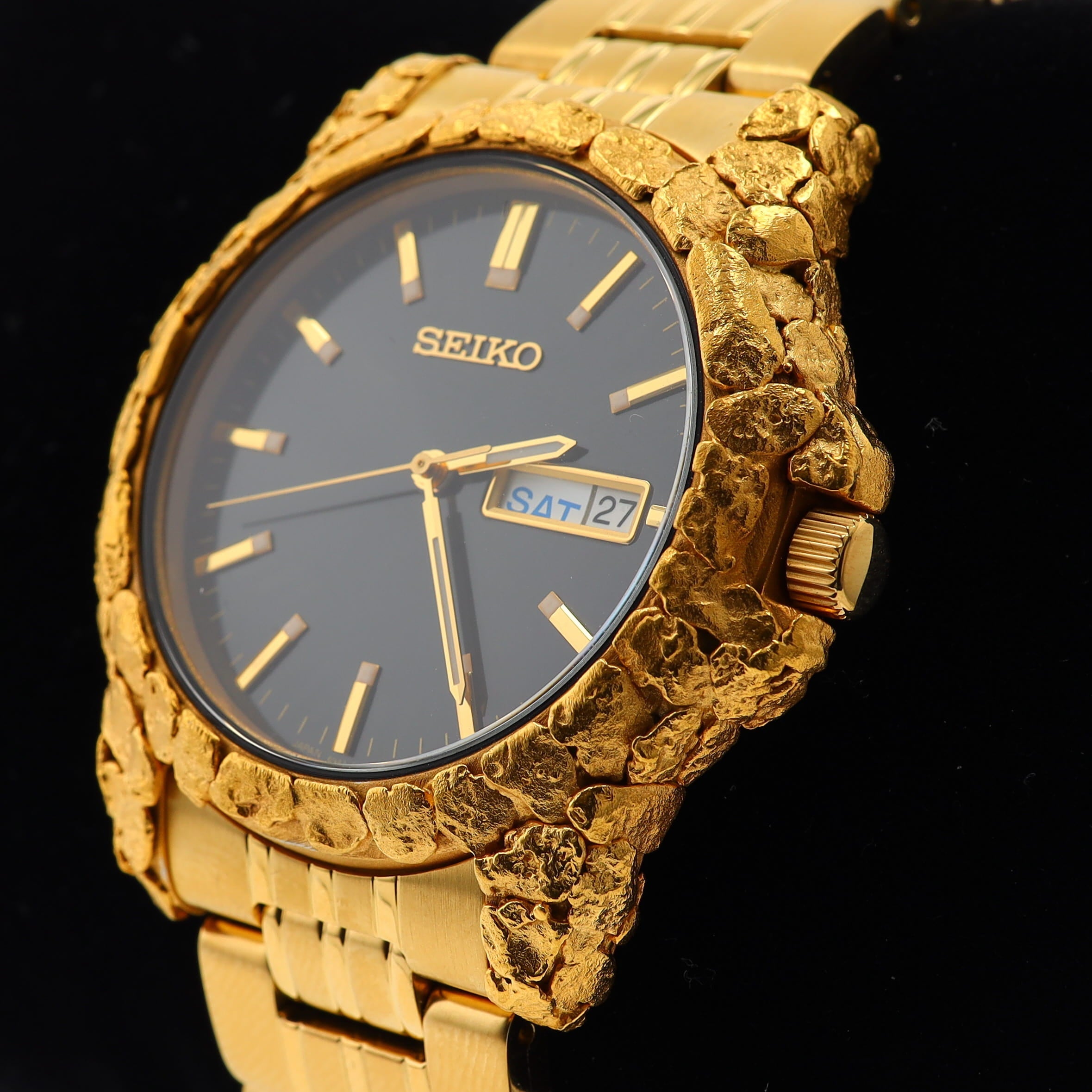 Seiko Gold Nugget Overlay Watch by Orocal