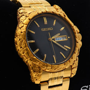 Seiko Gold Nugget Overlay Watch by Orocal