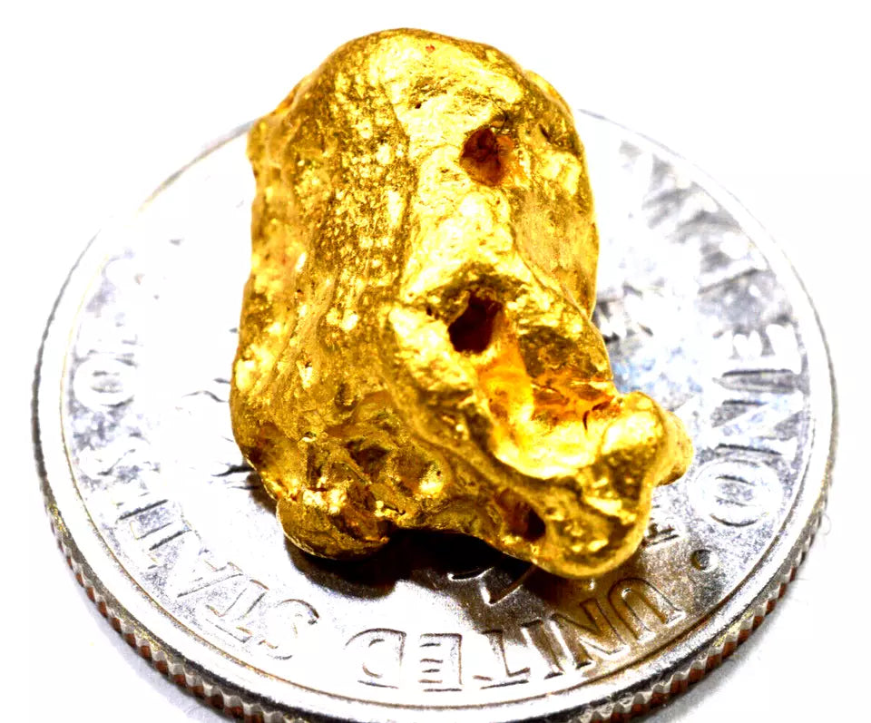 4.518 GRAMS AUSTRALIAN NATURAL PURE GOLD NUGGET GENUINE HIGH PURITY (#AU302)