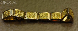 Gold Nugget Inlay Bracelet Orocal B10Mm11L Genuine Hand Crafted Jewelry - 14K Casting