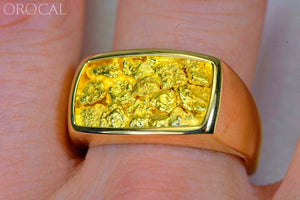 Gold Nugget Mens Ring Orocal Rm1109N Genuine Hand Crafted Jewelry - 14K Casting