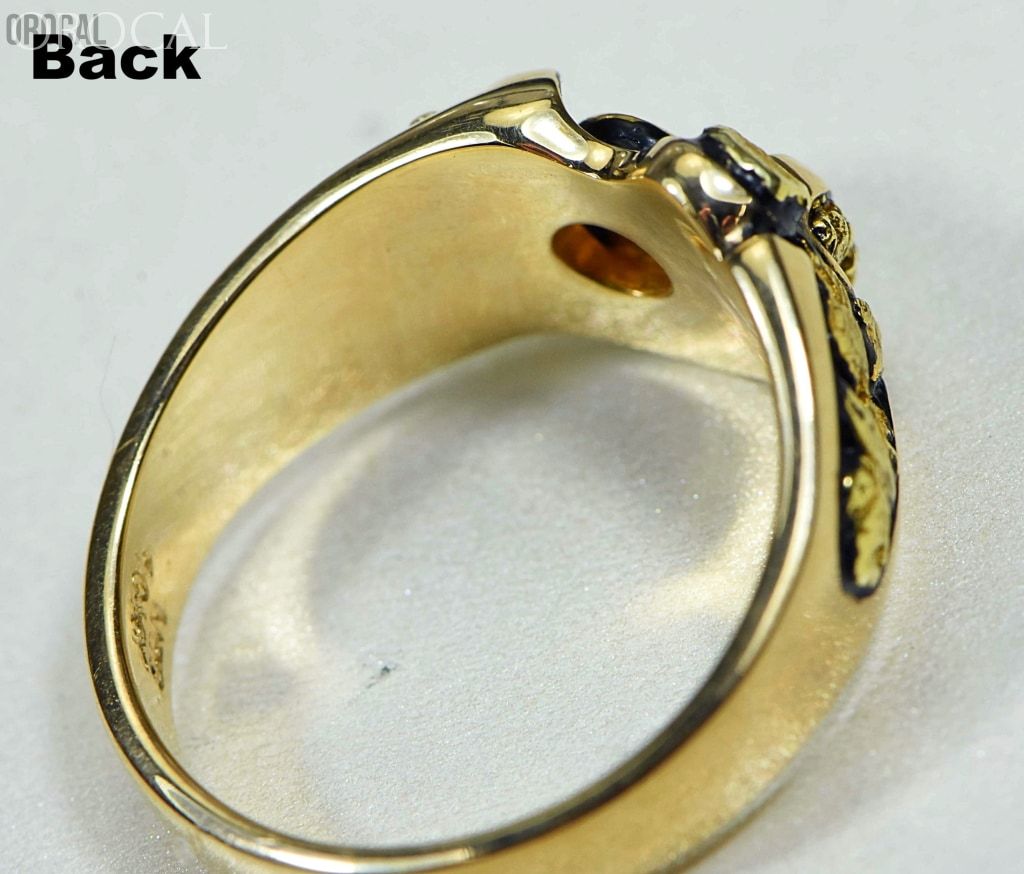 Gold Nugget Mens Ring Orocal Rm486 Genuine Hand Crafted Jewelry - 14K Casting