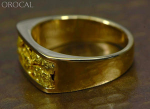 Gold Nugget Mens Ring Orocal Rm567N Genuine Hand Crafted Jewelry - 14K Casting