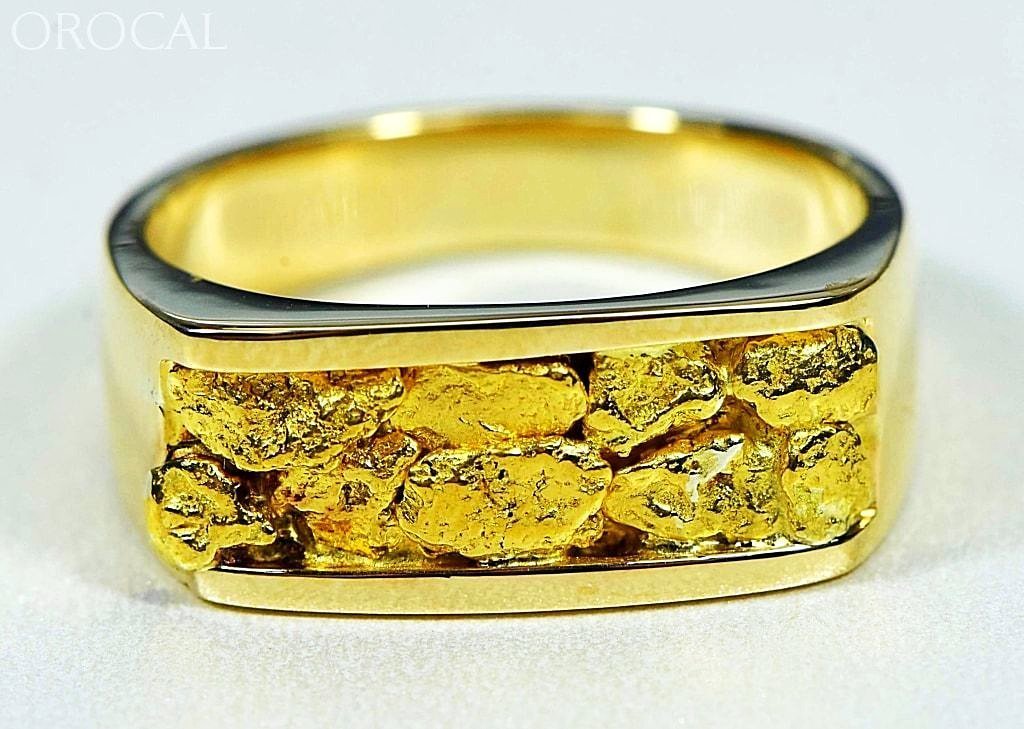 Gold Nugget Mens Ring Orocal Rm567N Genuine Hand Crafted Jewelry - 14K Casting