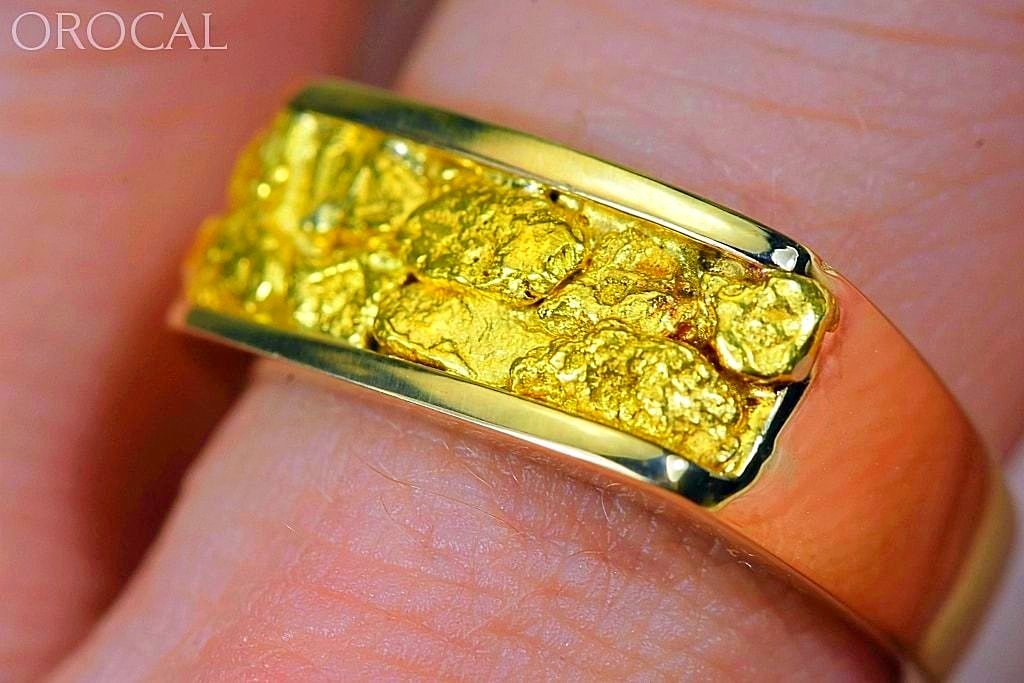 Gold Nugget Mens Ring Orocal Rm567N Genuine Hand Crafted Jewelry - 14K Casting