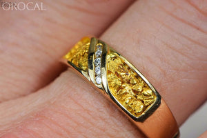 Gold Nugget Mens Ring Orocal Rm610D10 Genuine Hand Crafted Jewelry - 14K Casting