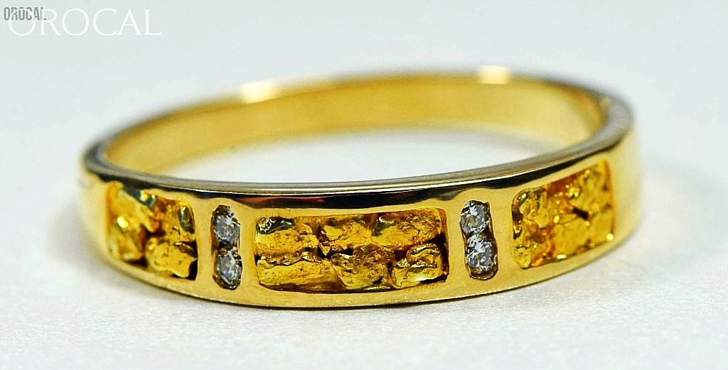 Gold Nugget Mens Ring Orocal Rm733D8N Genuine Hand Crafted Jewelry - 14K Casting