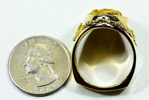 Gold Nugget Mens Ring Orocal Rmen116 Genuine Hand Crafted Jewelry - 14K Casting