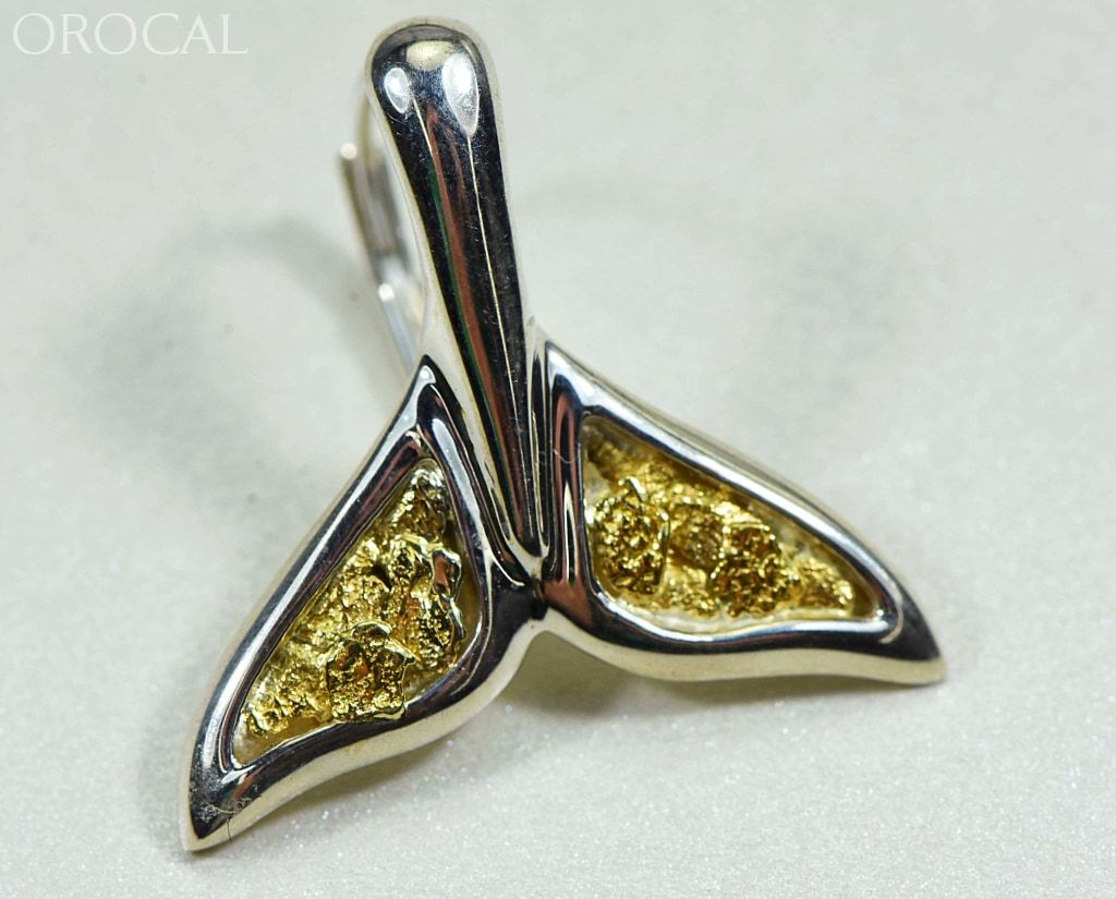 Gold Nugget Pendant Whales Tail - Sterling Silver Special Ewt44Lnlb Hand Made Jewelry Specials