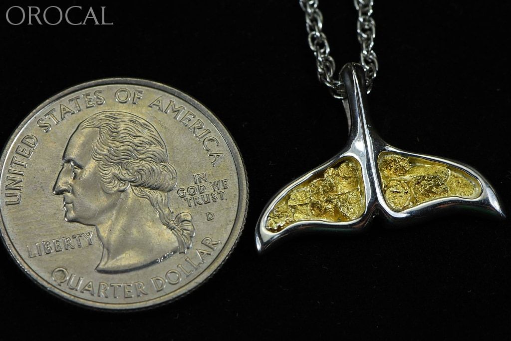 Gold Nugget Pendant Whales Tail - Sterling Silver Special Pajwt301Nss Hand Made Jewelry Specials