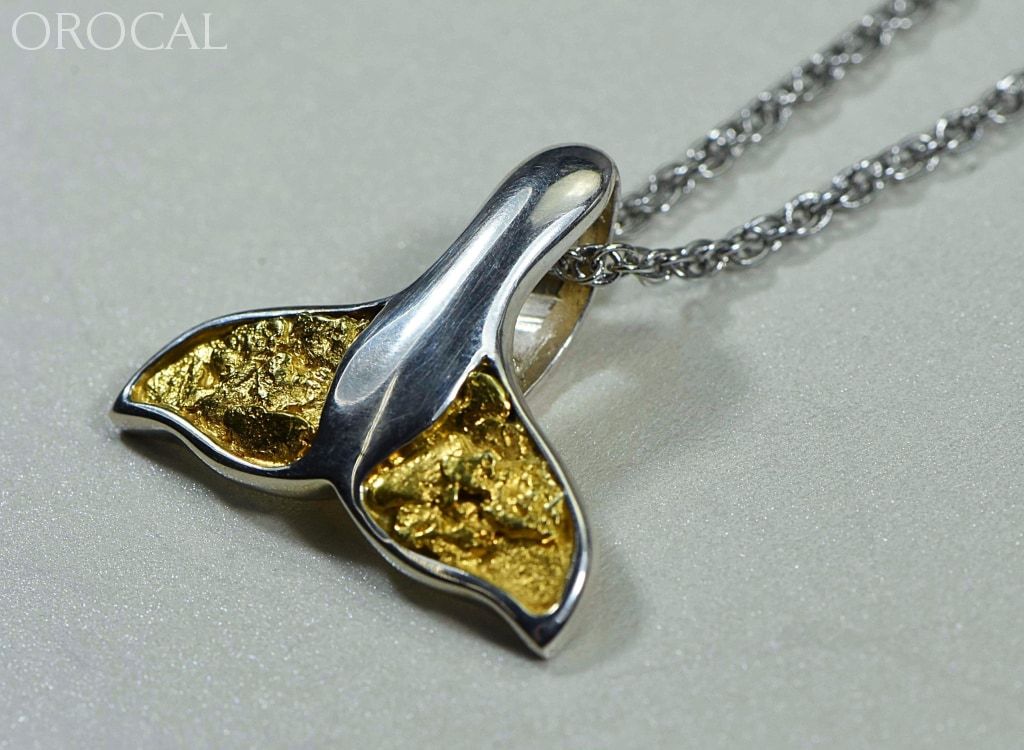 Gold Nugget Pendant Whales Tail - Sterling Silver Special Pwt34Nss Hand Made Jewelry Specials