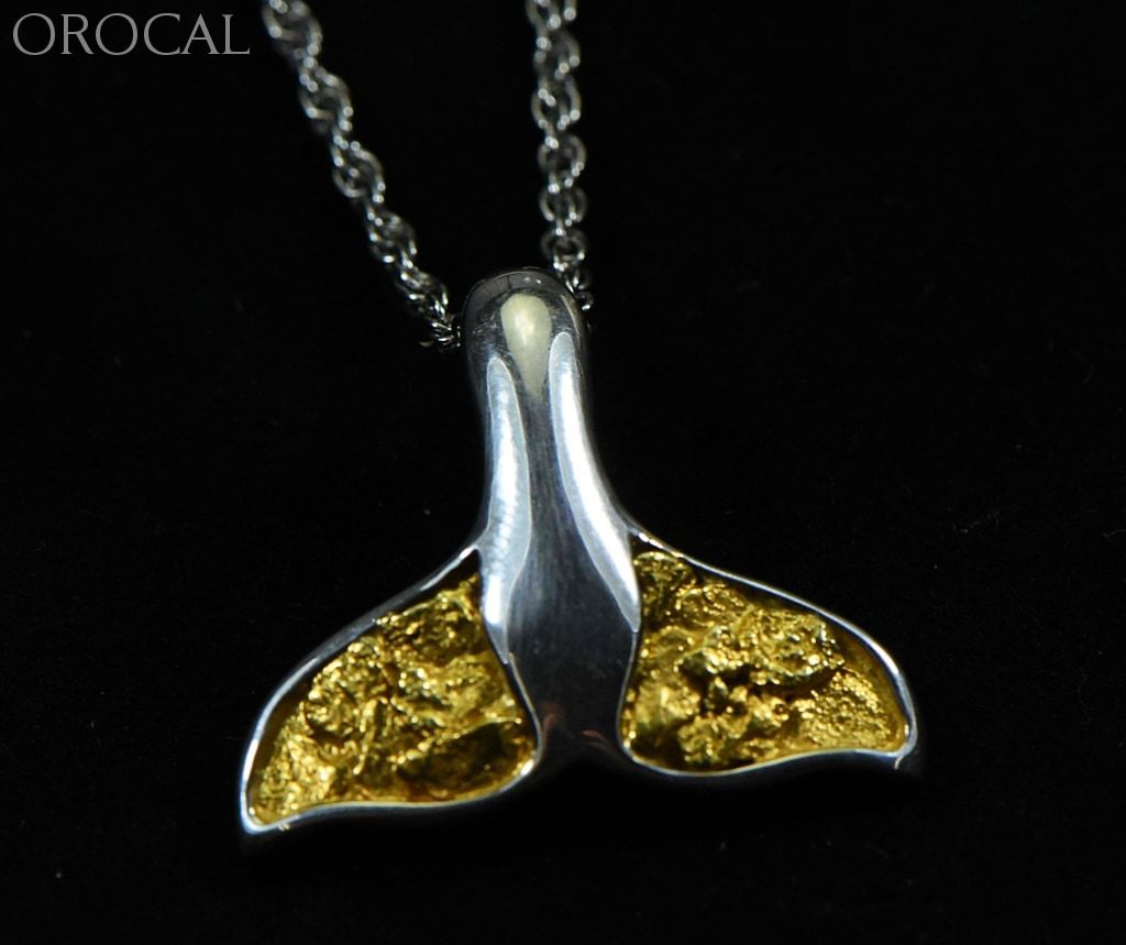 Gold Nugget Pendant Whales Tail - Sterling Silver Special Pwt34Nss Hand Made Jewelry Specials