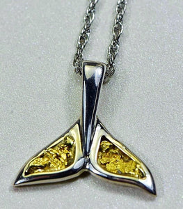 Gold Nugget Pendant Whales Tail - Sterling Silver Special Pwt44Snss Hand Made Jewelry Specials