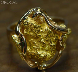 Gold Nugget Womens Ring Orocal Rl232L Genuine Hand Crafted Jewelry - 14K Casting