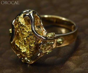 Gold Nugget Womens Ring Orocal Rl232L Genuine Hand Crafted Jewelry - 14K Casting