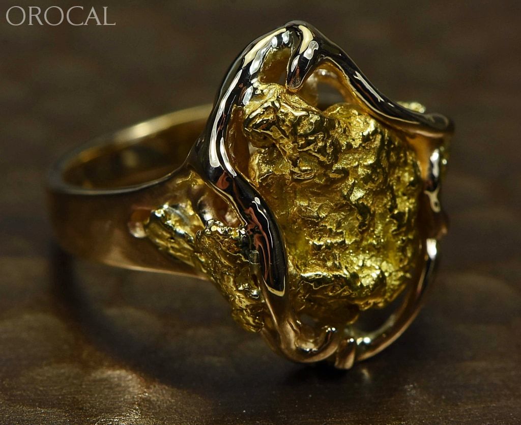 Gold Nugget Womens Ring Orocal Rl232L Genuine Hand Crafted Jewelry - 14K Casting