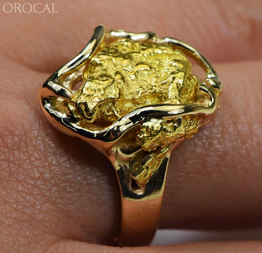 Gold Nugget Womens Ring Orocal Rl232L Genuine Hand Crafted Jewelry - 14K Casting