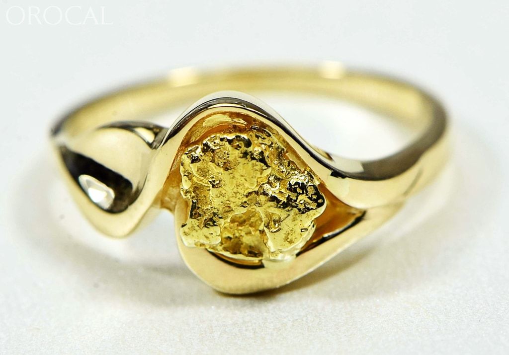 Gold Nugget Womens Ring Orocal Rl509 Genuine Hand Crafted Jewelry - 14K Casting