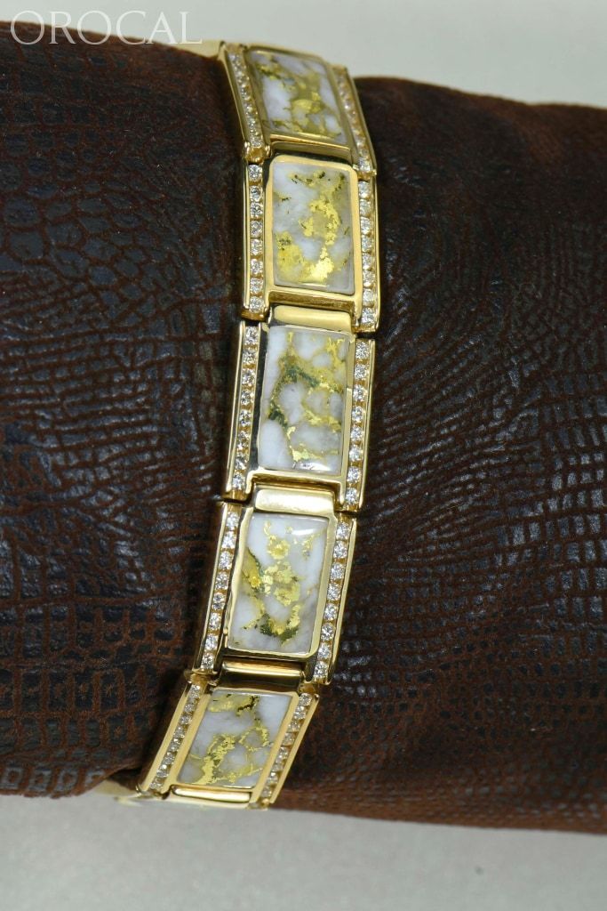 Gold Quartz Bracelet "Orocal" B16MMDQ  Genuine Hand Crafted Jewelry - 14K Gold Casting