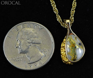 Gold Quartz Pendant & Nugget Orocalpsc126Qx Genuine Hand Crafted Jewelry - 14K Yellow Casting