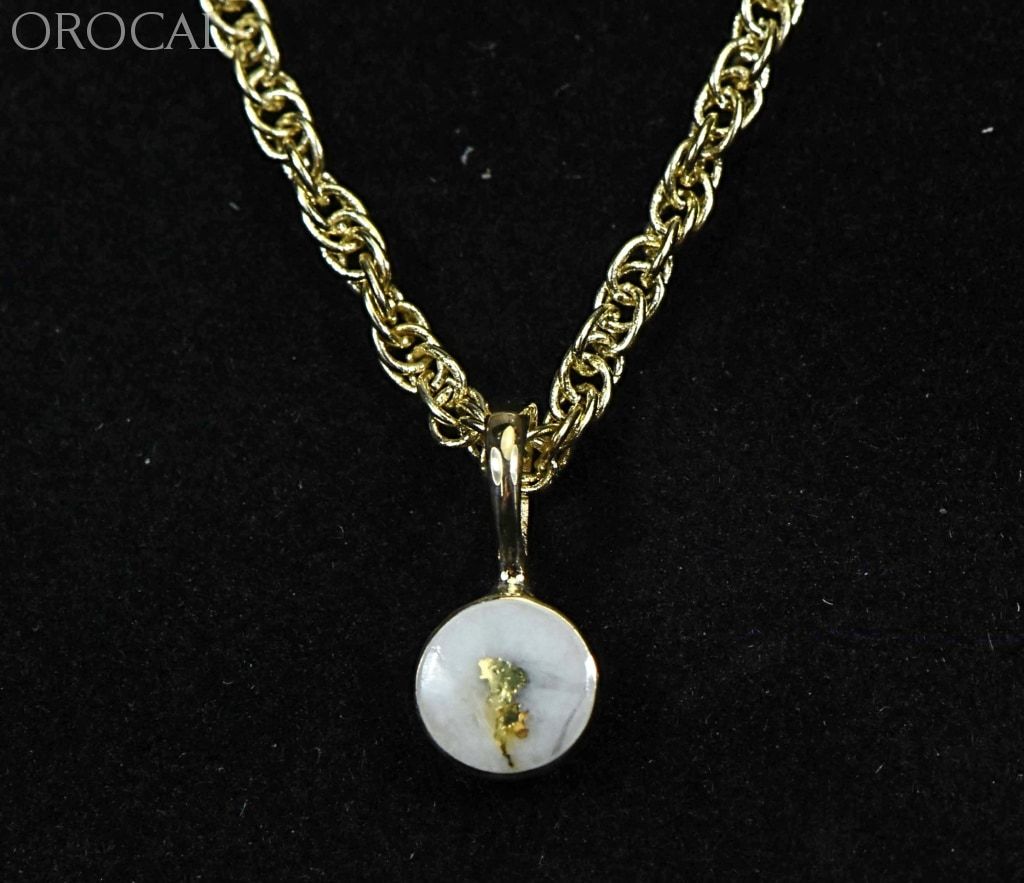 Gold Quartz Pendant Orocal Pbz5Mmqx Genuine Hand Crafted Jewelry - 14K Yellow Casting