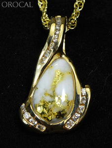 Gold Quartz Pendant Orocal Pdl106Sd14Qx Genuine Hand Crafted Jewelry - 14K Yellow Casting