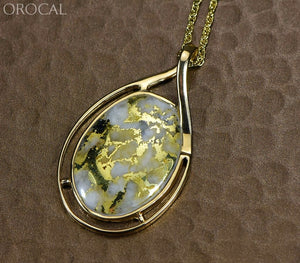 Gold Quartz Pendant Orocal Pn-1771Q Genuine Hand Crafted Jewelry - 14K Yellow Casting