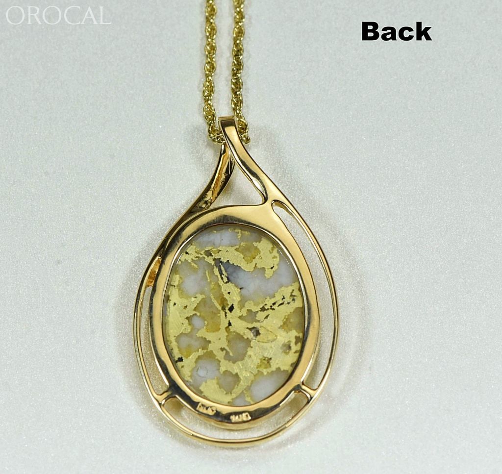 Gold Quartz Pendant Orocal Pn-1771Q Genuine Hand Crafted Jewelry - 14K Yellow Casting