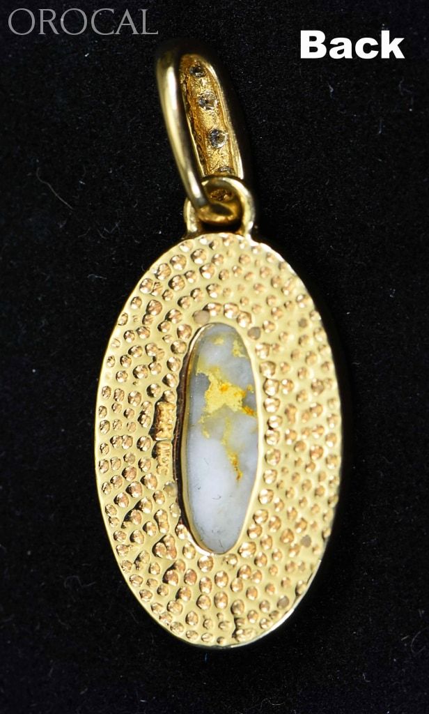 Gold Quartz Pendant Orocal Pn1049Dqx Genuine Hand Crafted Jewelry - 14K Yellow Casting