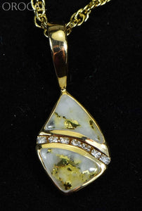 Gold Quartz Pendant Orocal Pn1071Dq Genuine Hand Crafted Jewelry - 14K Yellow Casting