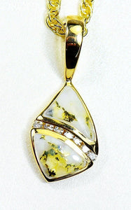 Gold Quartz Pendant Orocal Pn1071Dq Genuine Hand Crafted Jewelry - 14K Yellow Casting