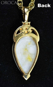 Gold Quartz Pendant Orocal Pn1121Dq Genuine Hand Crafted Jewelry - 14K Yellow Casting