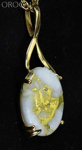 Gold Quartz Pendant Orocal Pn1122Q Genuine Hand Crafted Jewelry - 14K Yellow Casting