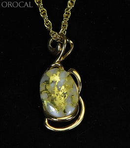 Gold Quartz Pendant Orocal Pn1124Q Genuine Hand Crafted Jewelry - 14K Yellow Casting