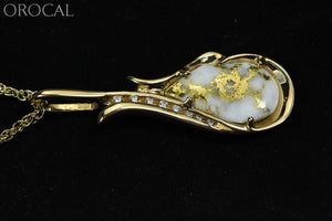 Gold Quartz Pendant Orocal Pn377D17Qx Genuine Hand Crafted Jewelry - 14K Yellow Casting