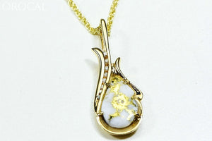 Gold Quartz Pendant Orocal Pn377D17Qx Genuine Hand Crafted Jewelry - 14K Yellow Casting