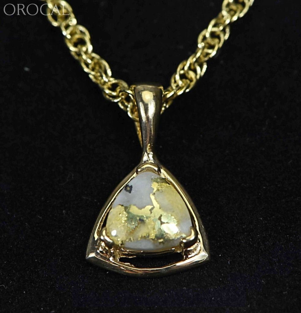 Gold Quartz Pendant Orocal Pn441Qx Genuine Hand Crafted Jewelry - 14K Yellow Casting