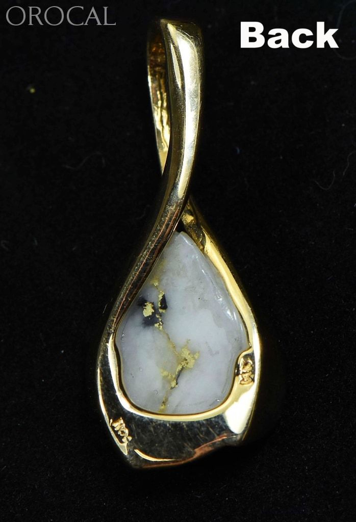 Gold Quartz Pendant Orocal Pn628Qx Genuine Hand Crafted Jewelry - 14K Yellow Casting