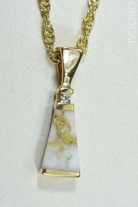 Gold Quartz Pendant Orocal Pn642D4Qx Genuine Hand Crafted Jewelry - 14K Yellow Casting