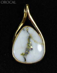 Gold Quartz Pendant Orocal Pn767Qx Genuine Hand Crafted Jewelry - 14K Yellow Casting