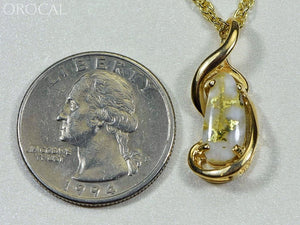 Gold Quartz Pendant Orocal Pn784Qx Genuine Hand Crafted Jewelry - 14K Yellow Casting