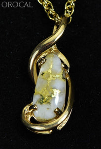 Gold Quartz Pendant Orocal Pn784Qx Genuine Hand Crafted Jewelry - 14K Yellow Casting