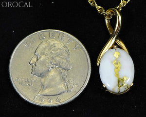 Gold Quartz Pendant Orocal Pn794Qx Genuine Hand Crafted Jewelry - 14K Yellow Casting