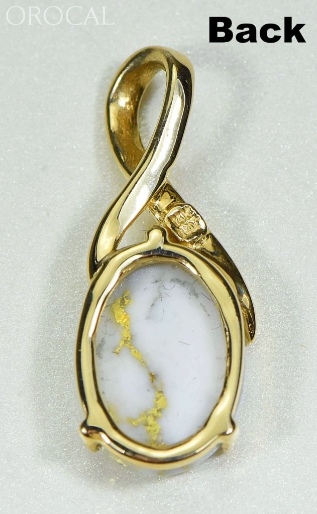 Gold Quartz Pendant Orocal Pn794Qx Genuine Hand Crafted Jewelry - 14K Yellow Casting