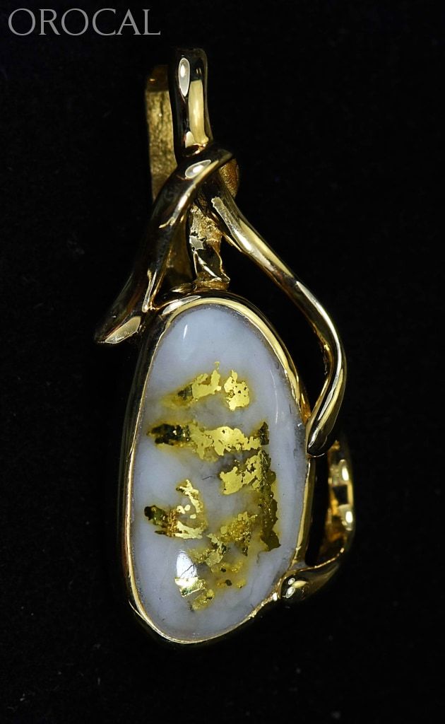 Gold Quartz Pendant Orocal Pn866Qx Genuine Hand Crafted Jewelry - 14K Yellow Casting