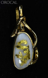 Gold Quartz Pendant Orocal Pn866Qx Genuine Hand Crafted Jewelry - 14K Yellow Casting