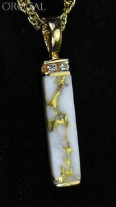 Gold Quartz Pendant Orocal Pn894Mdq Genuine Hand Crafted Jewelry - 14K Yellow Casting