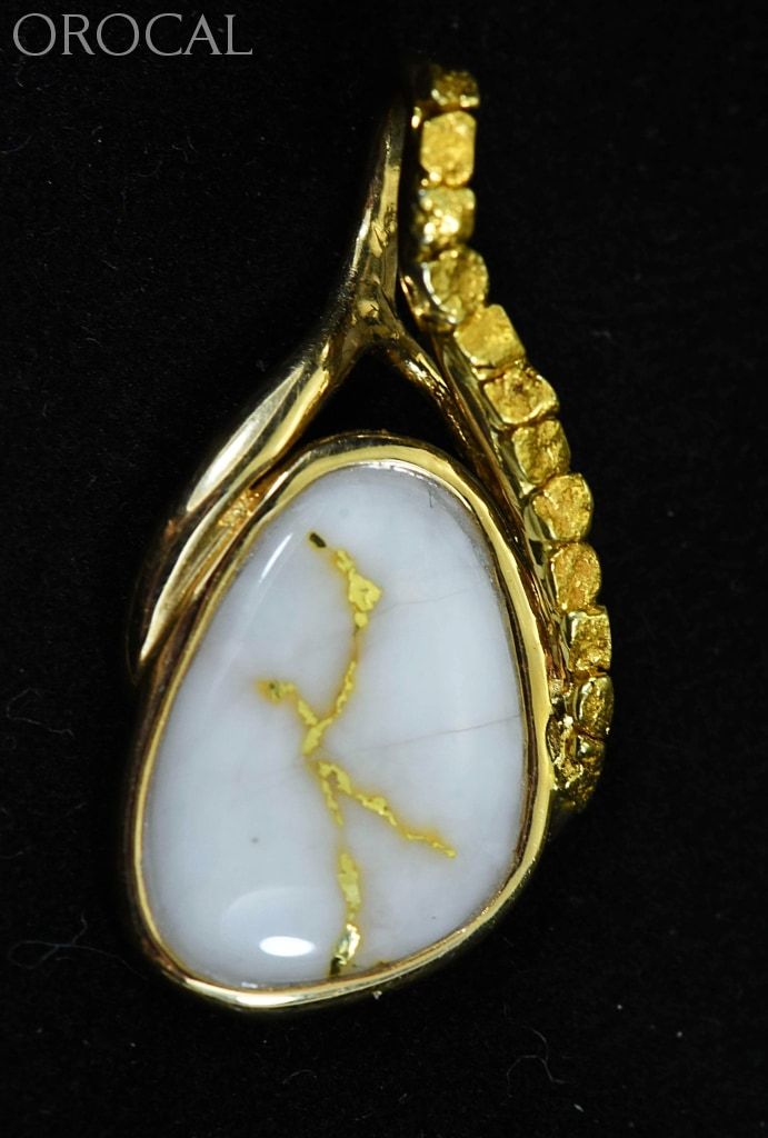 Gold Quartz Pendant Orocal Psc129Nqx Genuine Hand Crafted Jewelry - 14K Yellow Casting