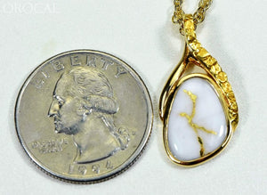 Gold Quartz Pendant Orocal Psc129Nqx Genuine Hand Crafted Jewelry - 14K Yellow Casting