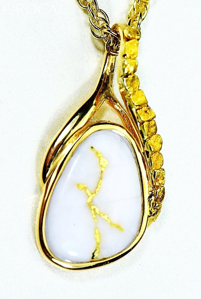 Gold Quartz Pendant Orocal Psc129Nqx Genuine Hand Crafted Jewelry - 14K Yellow Casting